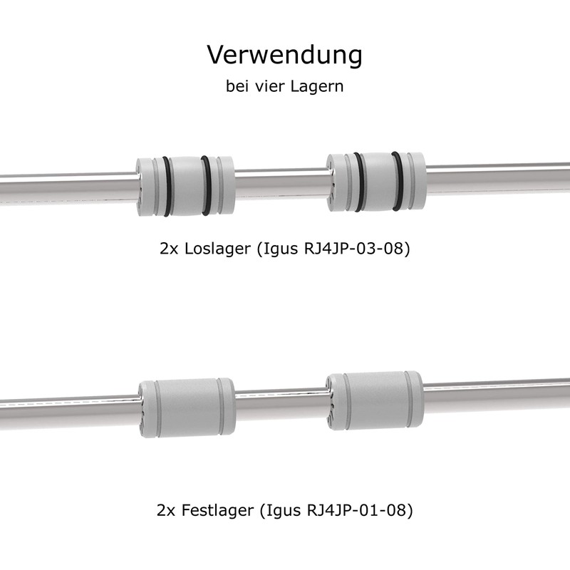 Set of 4x igus Loose Bearing Plain Bearings RJ4JP-03-08 and