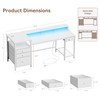 Furologee 60" White Office Computer Desk with 4 Drawers,Gaming Desk