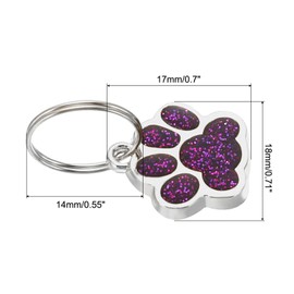 PATIKIL Animal Dog Cat Paw Print Pendants, 6 Pcs Crystal Footprint Dog Cat Paw Prints Pendants for DIY Necklace Bracelet Enamel Jewelry Making, Purple