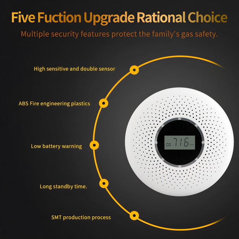 Smoke and Carbon Monoxide Detector Combo with Sound Warning and