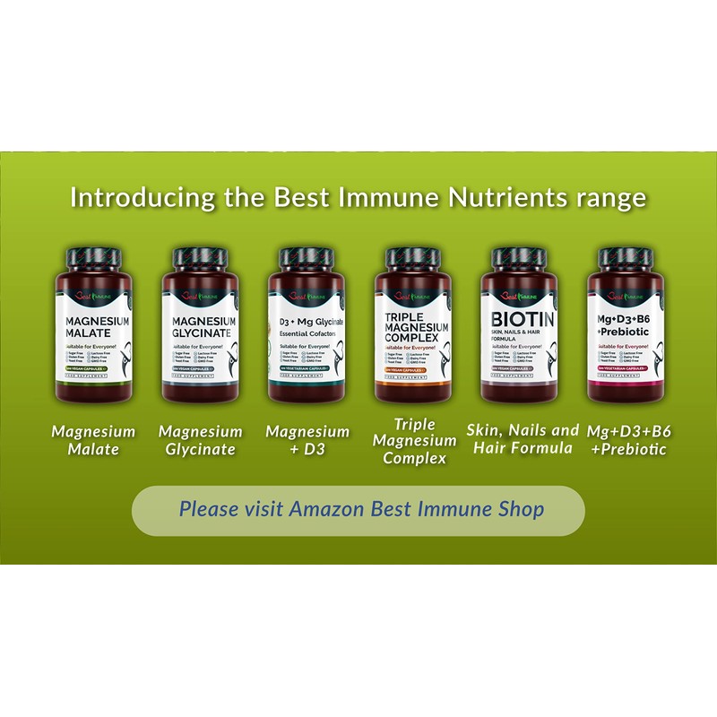 Natural Magnesium Glycinate 500mg Premium Quality Ideal Strength 100 Vegan