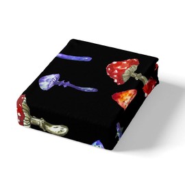 Homemissing Mushrooms Bedding Set Multicolor Cute Botanical Plants Duvet Cover for Kids Boys Girls Women Lovely Mushroom Comforter Cover Watercolor Bedding & Linen 2Pcs Single Size