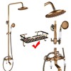Antique Brass 8-Inch Rainfall Shower System with Hand Shower &