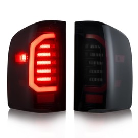 SPBREW LED Tail Lights Assembly for 2007 2008 2009 2010 2011 2012 2013 2014 Chevy Silverado 1500 2500 3500HD, Bright Smoked Tail Lights, IP67 Waterproof LED Tail Lights Rear Tail Lights Pair