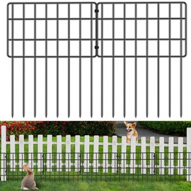 Rustproof Metal Garden Fence, 25 Pack No Dig Dog Fence Border for Dog Rabbits, Garden Decorative Fence Panels for Garden Yard Outdoor