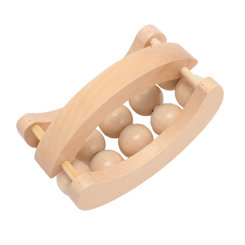 Wooden Massage Ball Roller with 10 Beads Deep Tissue Relief