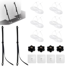 Adjustable TV Safety Straps Furniture Straps Safety Strap Flat Screen Fix to Wall No-Drill Anti Tip Straps for Below 50″,No-Drilling Anti-Tip Furniture Anchors for Baby Proofing Child Safety Black