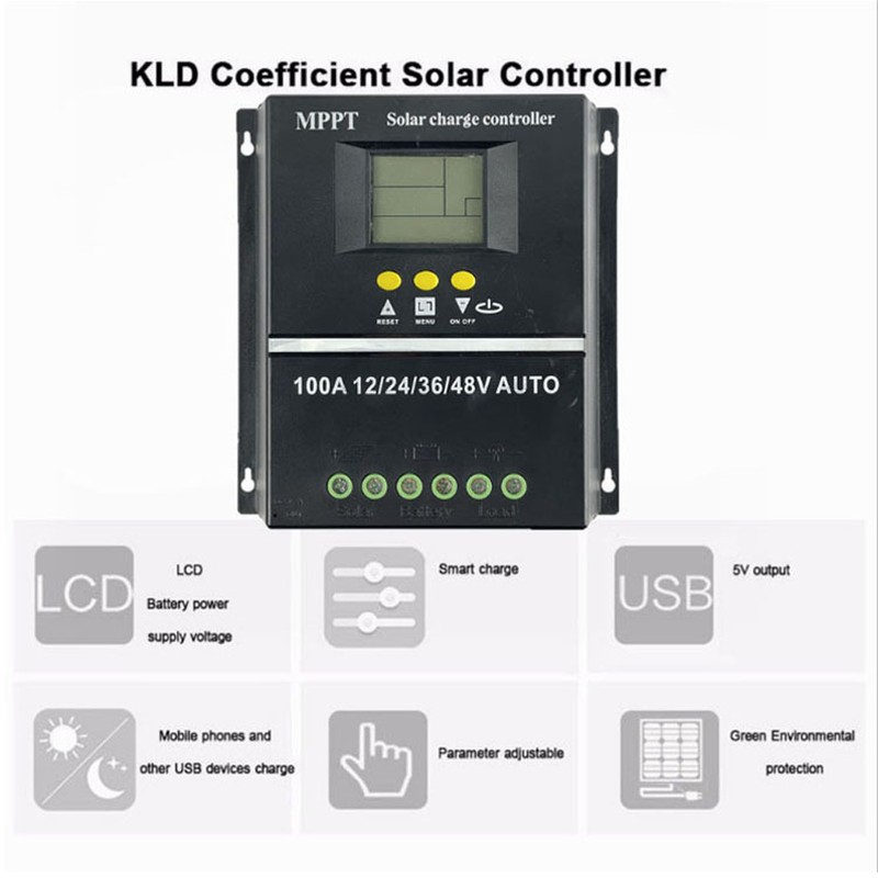 Voltage Automatic Identification Solar Controller LCD Display Off-grid System Electrical