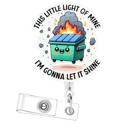 Motivational Fire Retractable Badge Reel,Name Tag ID Card Holder for Nurse Doctor Coworker