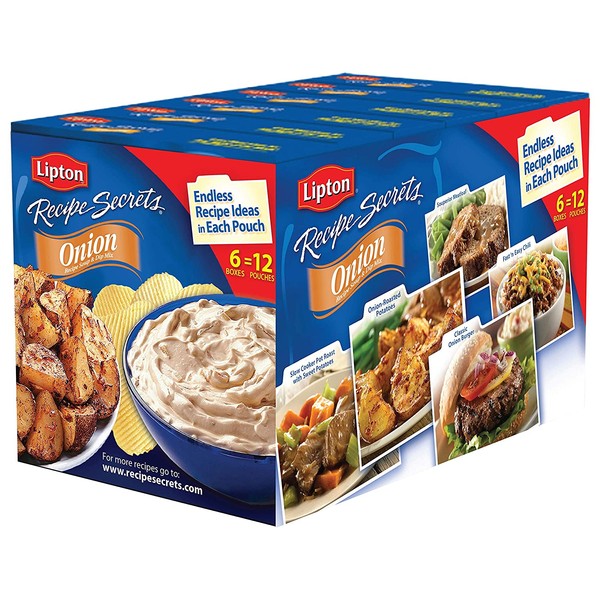 Lipton Recipe Secrets Soup and Dip Mix For a Delicious Meal Onion Great With Your Favorite Recipes, Dip or Soup Mix 2 oz, Pack of 6