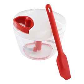 Bunbun Chopper Spatula Set, Chopper, Washable Lid (Bunbun Chopper R Spatula Set (Red)