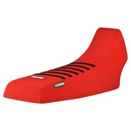 Yamaha 1987 - 2006 YAMAHA Banshee Gripper SEAT COVER All Red w/ Black Ribs #112