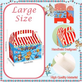 LIYDE 12 PCS Circus Decorations, Carnival Party Favors Treat Boxes Circus Party Decorations Circus Theme Party Supplies for Home Baby Swower Paper Baskets