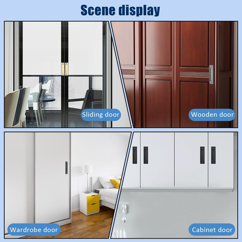 Incauca Barn Door Handles, 6 Inch Flush Door Handle, Recessed