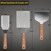 Stainless Steel Metal Spatula Set for Griddle, Grill Spatula Scraper