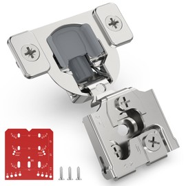 Chibery 10 Pack 3/4" Overlay 3D Soft Close Concealed Hinge for Face Frame Door, Self Closing Hinges, 105° Smooth Slow Close Quite, Hidden Stainless Steel Hinge for Kitchen Cabinet Door, Satin Nickel