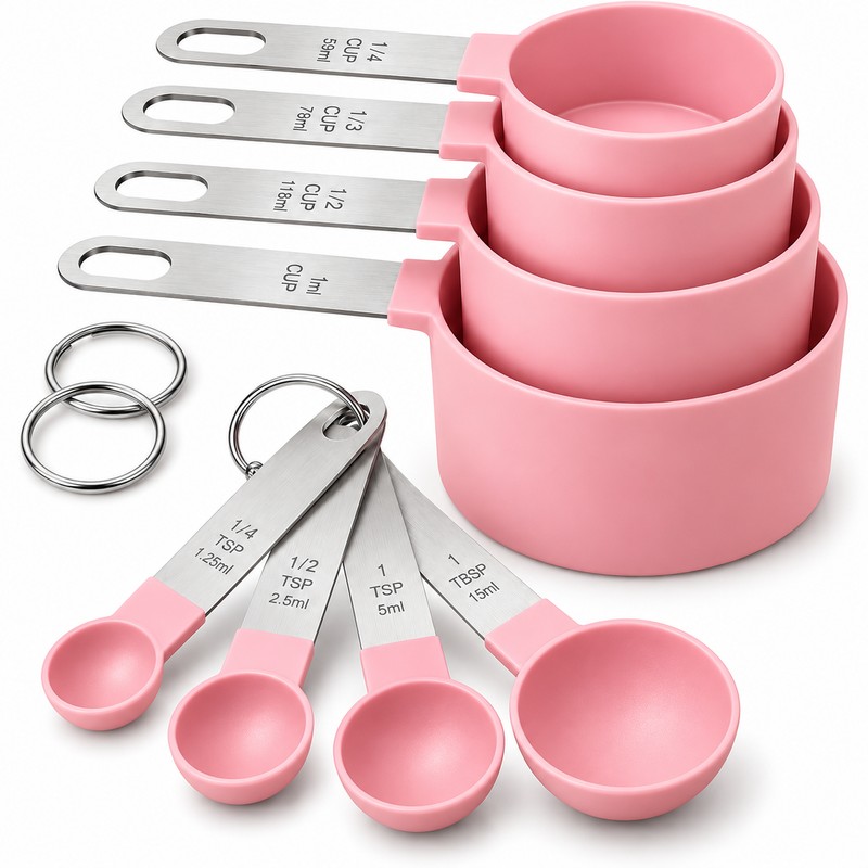 8-Piece Measuring Cups & Spoons Set for Cooking – Stackable