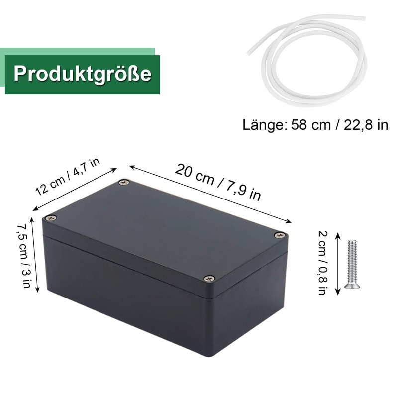 Surface-Mounted Junction Box, Black Electronic Housing, Plastic Covers, for DIY