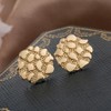 Retro Cookie Nugget Stud Earring Gold Plated Rough Textured Stud