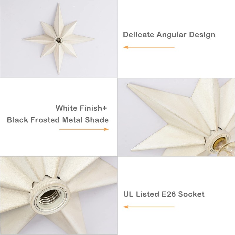Airposta 16 inch Flush Mount Ceiling Light, Modern Farmhouse White
