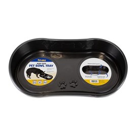 Non-Skid Small Pet Bowl Tray, Black