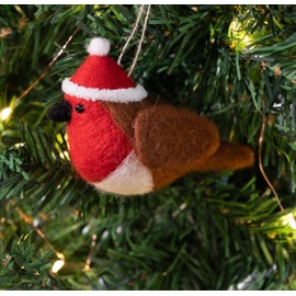 TRIXES Felt Robin Christmas Tree Decoration – Ideal for Real and Artificial Trees, Christmas Figure Decoration, Great Alone or with a Group, for Garlands and Centrepieces