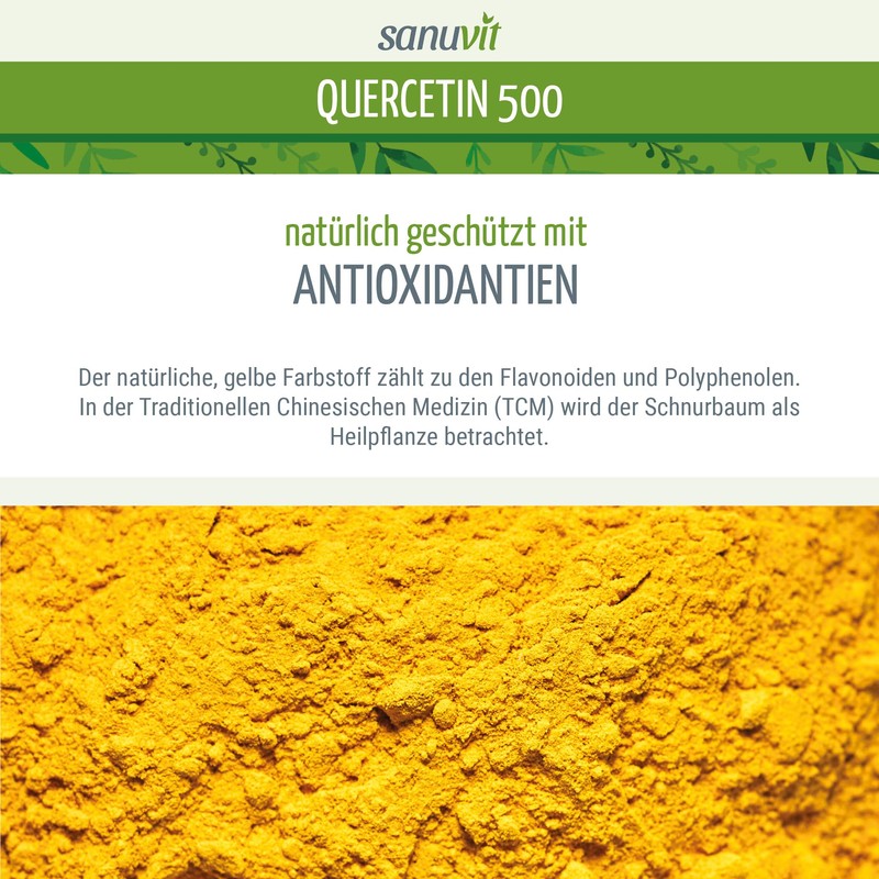 Sanuvit® - Quercetin 500 mg capsules, 120 capsules, high dosage,
