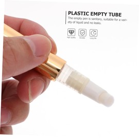 Baluue 6pcs 3ml Gold Silver Plastic Lip Gloss Tube Tint Pen Makeup Empty Container