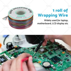ALL IN RED BOX Wrapping Wire Tin Plated Copper Wire Wires Cable P/N DM-30-1000 30 AWG 250M Length 8 Colors for Eletronic Test