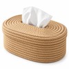 Woven Tissue Box Cover for Home Decor – Oval Textured