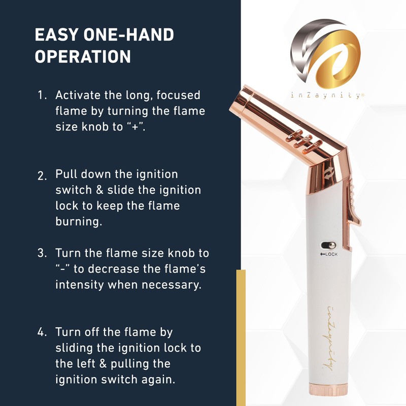 inZaynity Pen Torch Lighter - Windproof Jet Flame, Tiltable Head