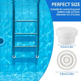 Amzlysdok 2-Pack Pool Ladder Bumpers,Inside Plug Caps for 1.9" Standard Swimming Steps Tubing, Pool Ladder Bumpers for Inground Pools,Tubing Protective Pool Ladders Liner Replacement Parts(White)