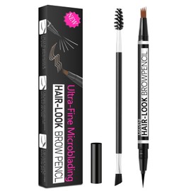 MAVENI 2-in-1 Eye Brow Pencils for Women,Waterproof Eyebrow Pen with 4 Tip Microblading Eyebrow Pencil and 0.01mm Ultra-Precise Eyeliner,Create Natural Hair-Like Brows,Lasting (01 Light Brown)