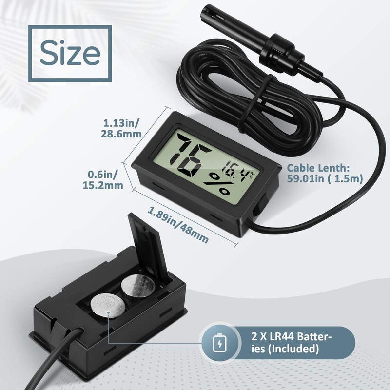 Thlevel 3PCS Digital Thermometer Hygrometer Mini Probe Thermometers Temperature Humidity