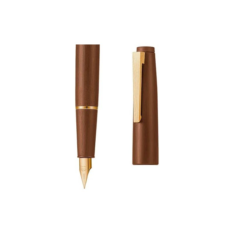 Jinhao 80 - Pluma estilográfica de fibra de carbono cepillada,