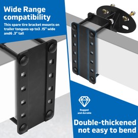 2025 New Double-Layer Thickening Spare Tire Mount Bracket for Trailer, Heavy Duty Boat Trailer Spare Tire Mount,Boat Trailer Spare Tire Mount,Installation of WrenchTools Included