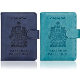 WALNEW 2 Packs RFID Blocking Passport Holder Travel Wallet Cover Case
