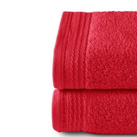 Top Towel Premium Large Bath Towels, 2 Hand Towels, 50 x 100 cm, 100% Cotton, 600 g, Red