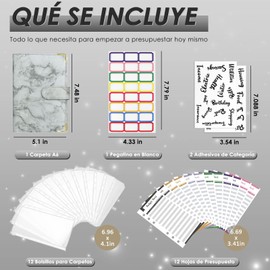 Organizador de Dinero, Carpeta de Cuaderno A6 de Presupuesto, Agenda de Ahorro, Hoja de Presupuesto de Gastos en Efectivo con Sobre de Efectivo, Papelería de Utiles Oficina para Adultos y Niños (Gris)