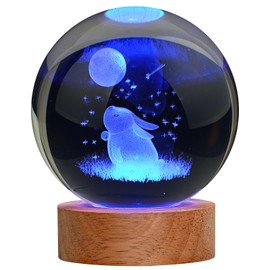 JANARARY Easter Bunny Lamp Things for Teen Girls, Large 3D Bunny Night Light, Crystal Rabbit Lamp 16 Color Changing with Remote Control for Bedroom Decor, Night Light Bunny