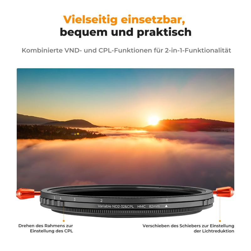 K&F Concept Nano-K Series ND Filter 55 mm CPL&ND2-ND32 2