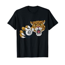 Jaguar Leopard Cheetah Pool Billiards Ball Cartoon Character T-Shirt