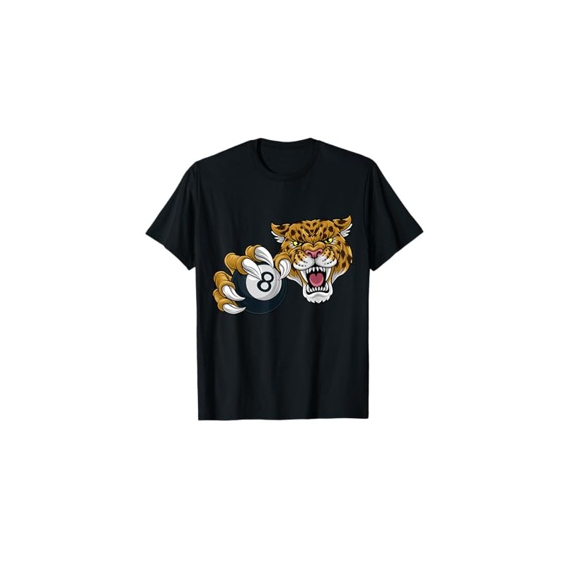 Jaguar Leopard Cheetah Pool Billiards Ball Cartoon Character T-Shirt