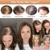 YWGYWG Hair Toppers for Women Real Human Hair, Dark Grey