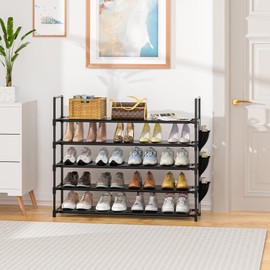 OYREL 5 Tier Shoe Organizer Rack for Closet, Entryway, Garage, Door, Space Saving, Shoe Holder Stand/Tower, Large, 20-25 Capacity