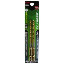 Ichinen Access 26882 26882 Ironwork Drill, Hexagonal Shaft Rapid Drill, Titanium Coating, 0.18 inches (4.5 mm)