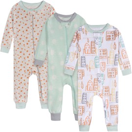 Onesies Brand Unisex Baby 3-Pack Snug Fit One-Piece Cotton Pajamas, City Sunset