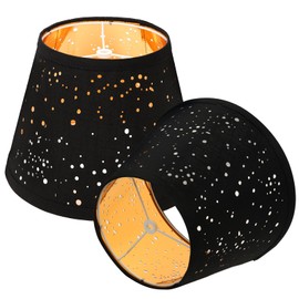 Small Lamp Shades Set of 2 Black Star Lampshade 7" Top X 11" Bottom X 8" High Small Lamp Shades For Bedroom Living Room Home Decor Easy Assembly Required