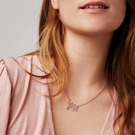 Annie Oak Womens 316L Stainless Steel 925 Silver Geometric Gorilla Princess Length Necklace