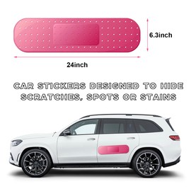Ohleats Large Bandage Vinyl Decal for Car, Giant Funny Bandaid Sticker for Auto Bumper Window Door, Waterproof Vehicle Bandage Sticker Covers Dent and Scratch, Car Accessories (Red)